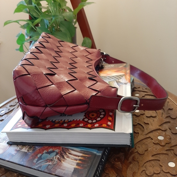 Wilson Leather Red Leather Woven Handbag - Picture 6 of 6